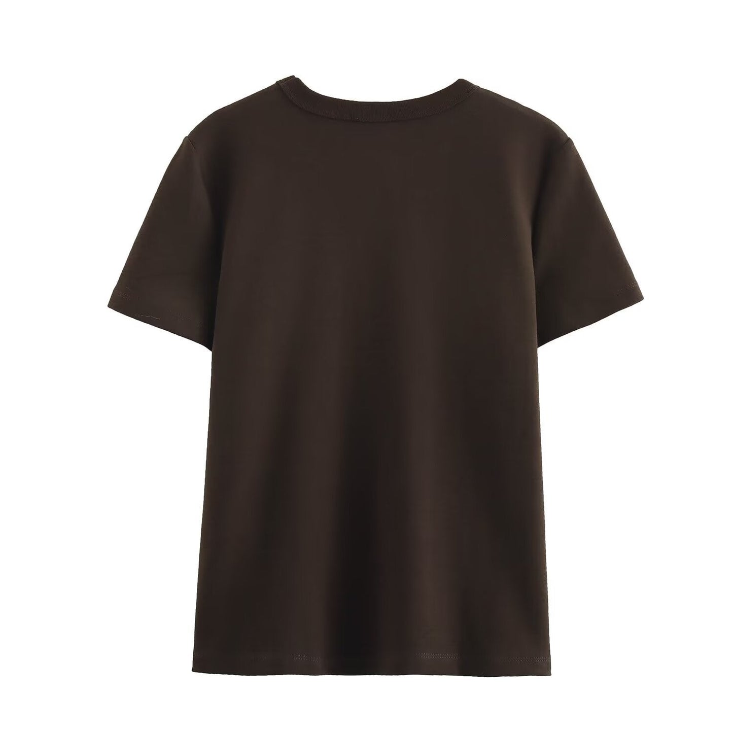 Simple Solid Color Round Neck T-Shirt