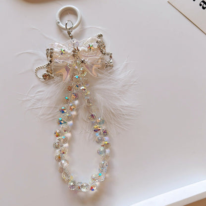 Cute Crystal Beaded Butterfly Keychain
