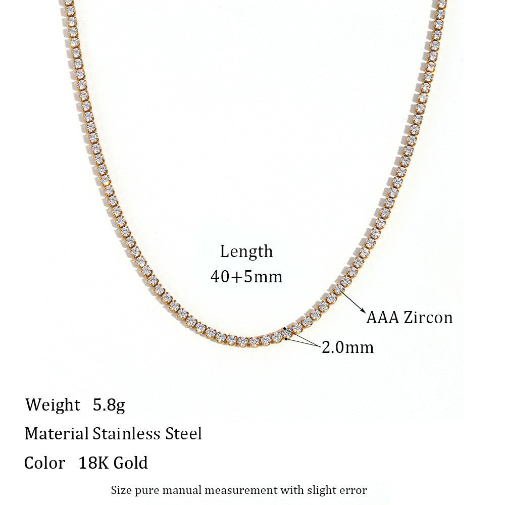 Simple Zircon Elegant Layered Link Necklace