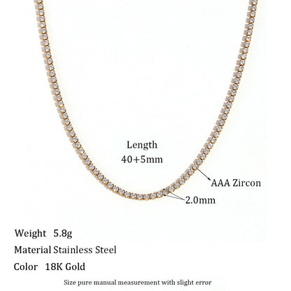 Simple Zircon Elegant Layered Link Necklace