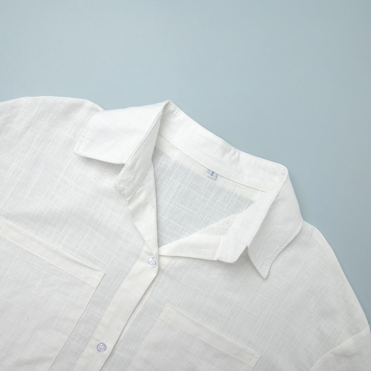 Simple Casual Solid Color Shirt Pant Set