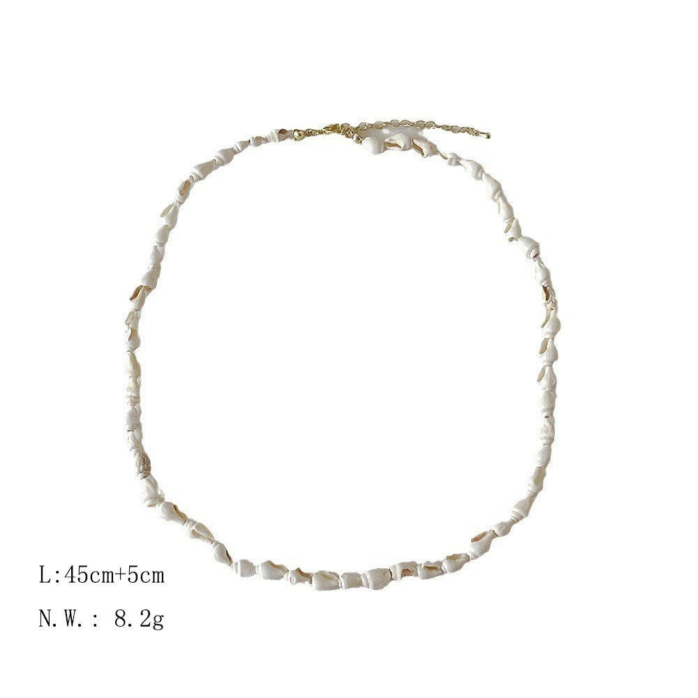 Minimalist  Natural Shell Handmade Choker Necklace