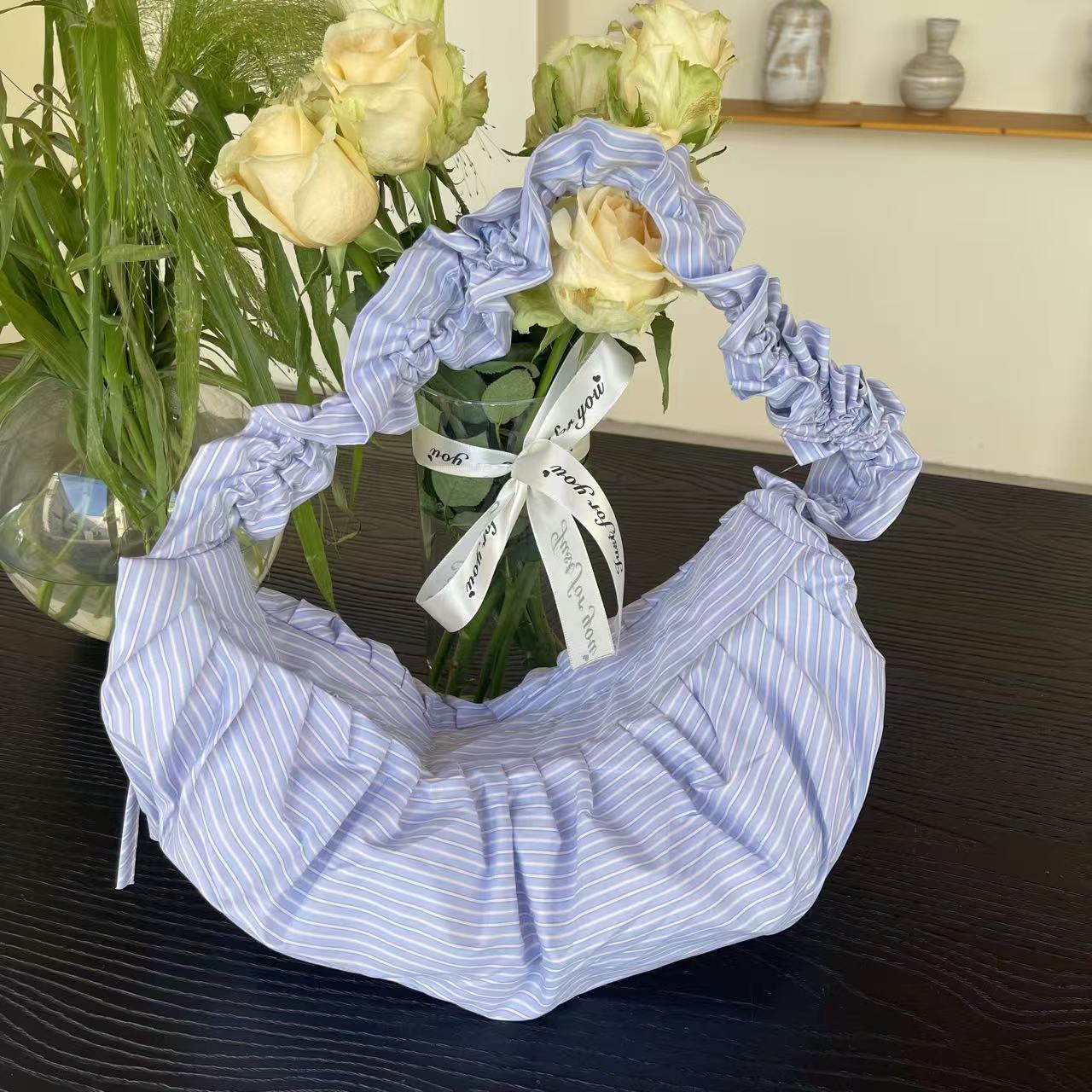 Striped Color Contrast Large Capacity Crossbody Bag