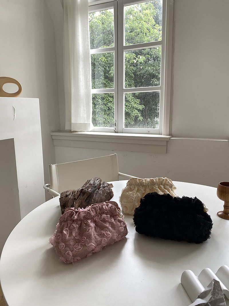 Flower Lace Pearl Cosmetic Bag