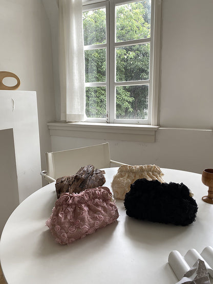 Flower Lace Pearl Cosmetic Bag