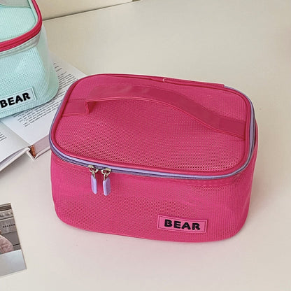 Color Block Large Capacity Make Up Bags