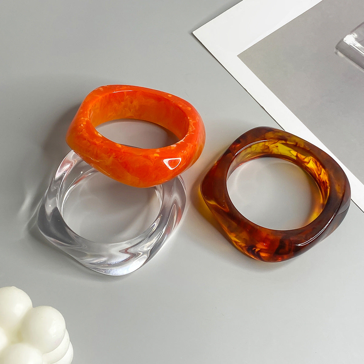 Simple Chunky Translucent Geometric Bangle