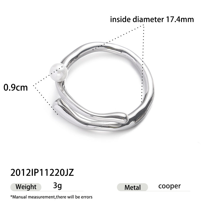 Retro Pearl Nest  Adjustable Open Ring