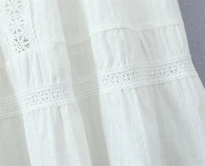 White Lace String Tie Flounce Sweet Set