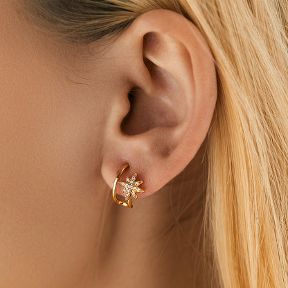 Snowflake Zircon Delicate Stud Earrings