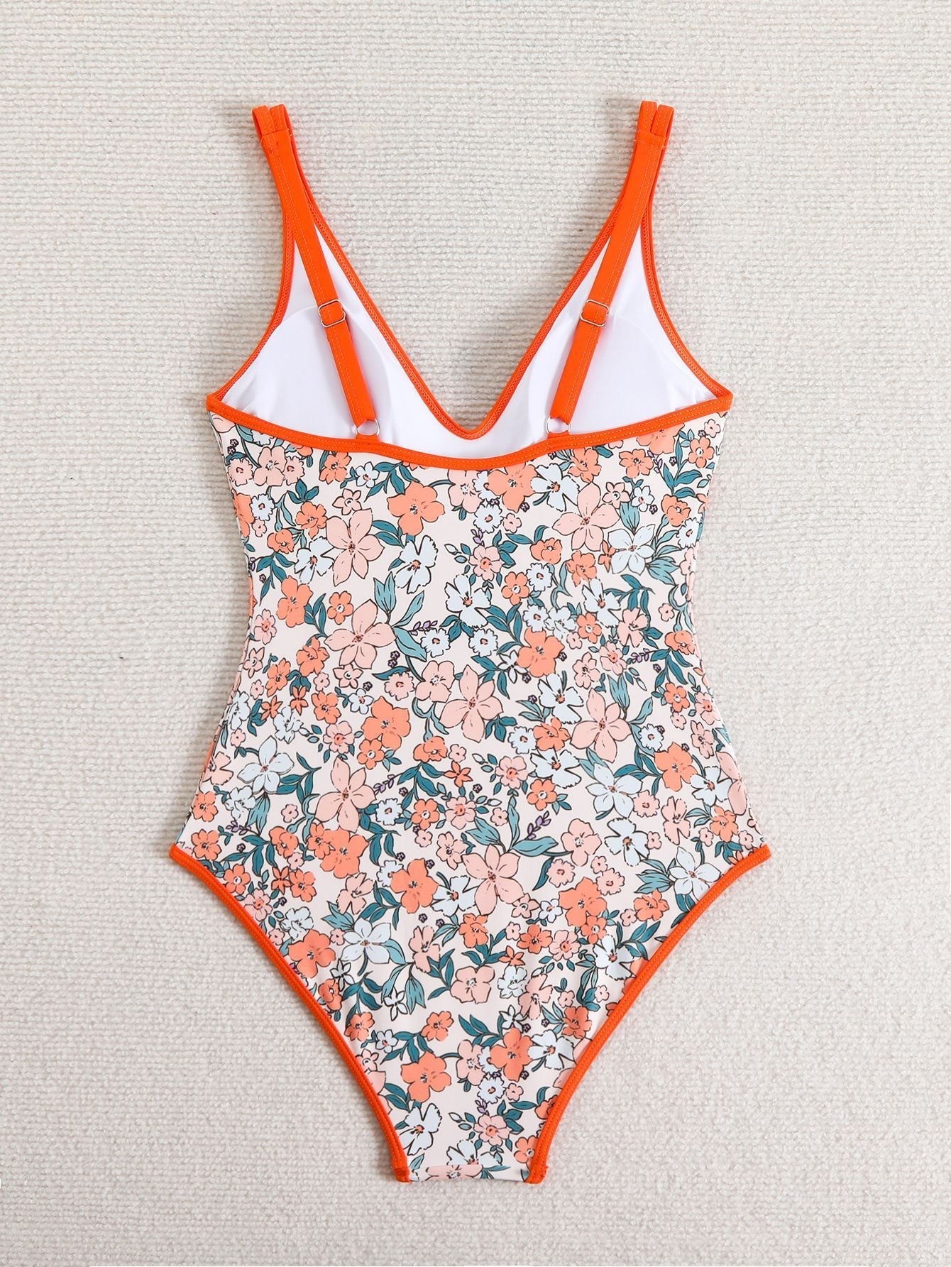 Sexy Floral Ptrint One-Piece Sporty Swimsuit