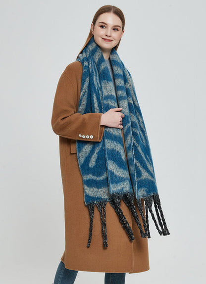 Zebra Print Tassel Scarves