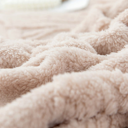 Solid Color Butterfly Jacquard Coral Fleece Blanket