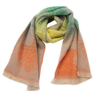 Leaf Print Gradient Color Scarves
