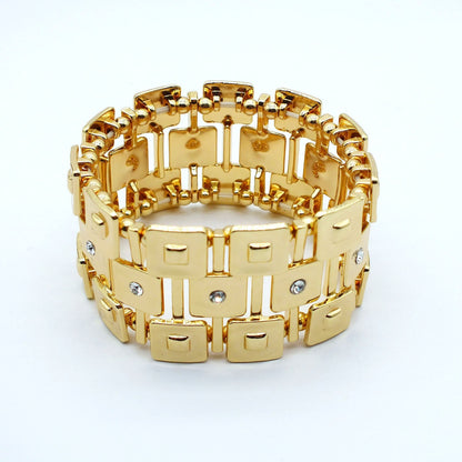 Retro Geometric Rhinestone Stretch Bracelet