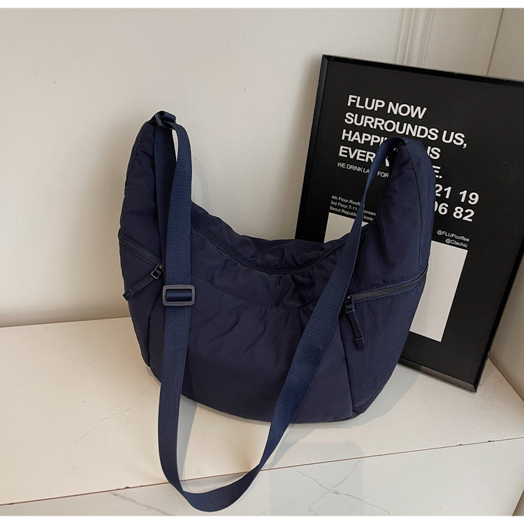 Casual Solid Color Nylon Shoulder Bag
