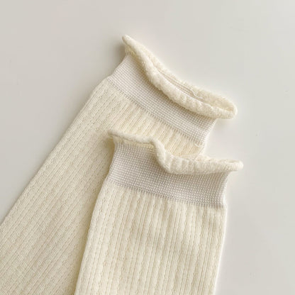 Hollow Mesh Summer Thin Striped Cotton Socks