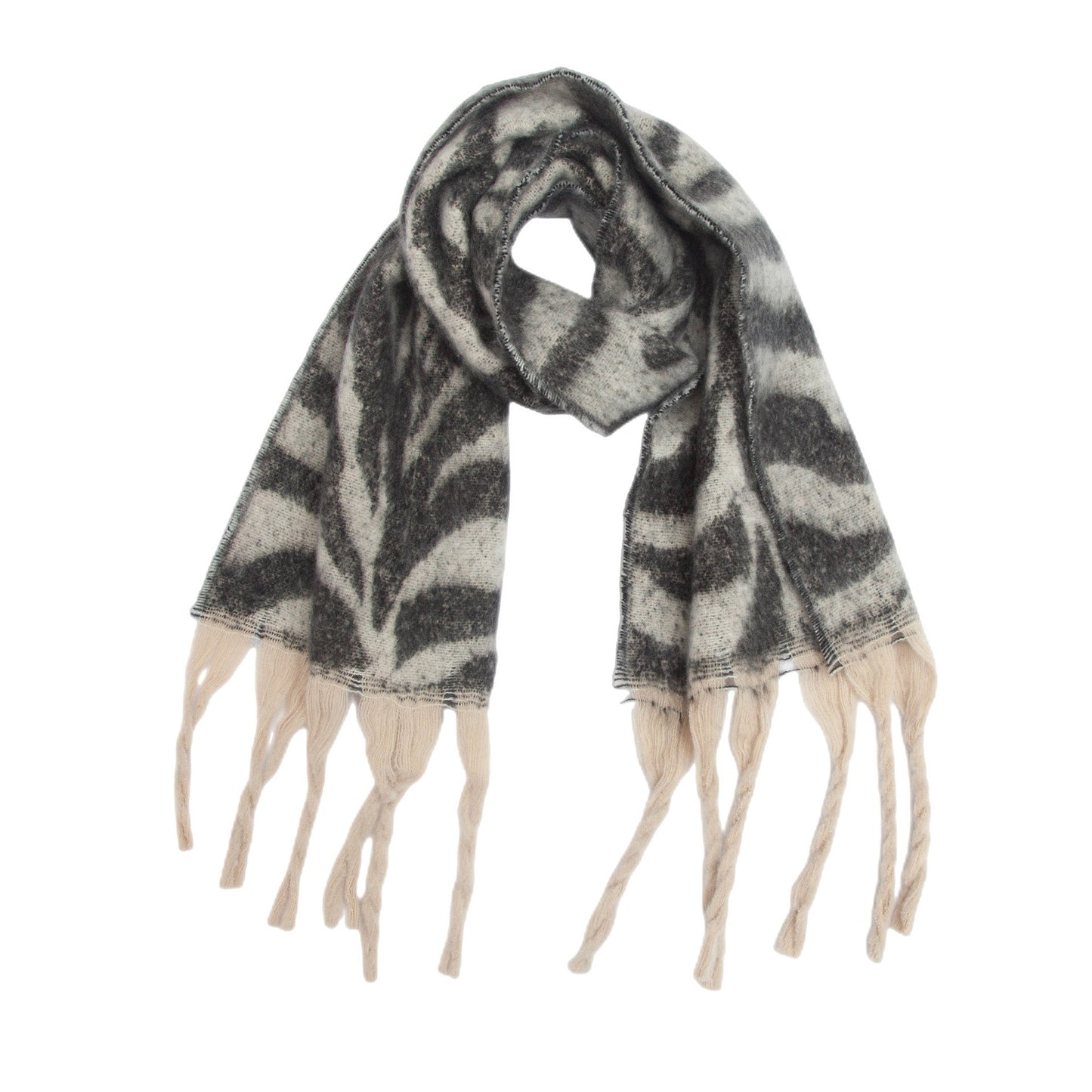 Zebra Print Tassel Scarves