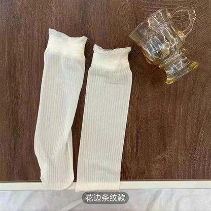 Sweet Ruffle Simple Thin Socks