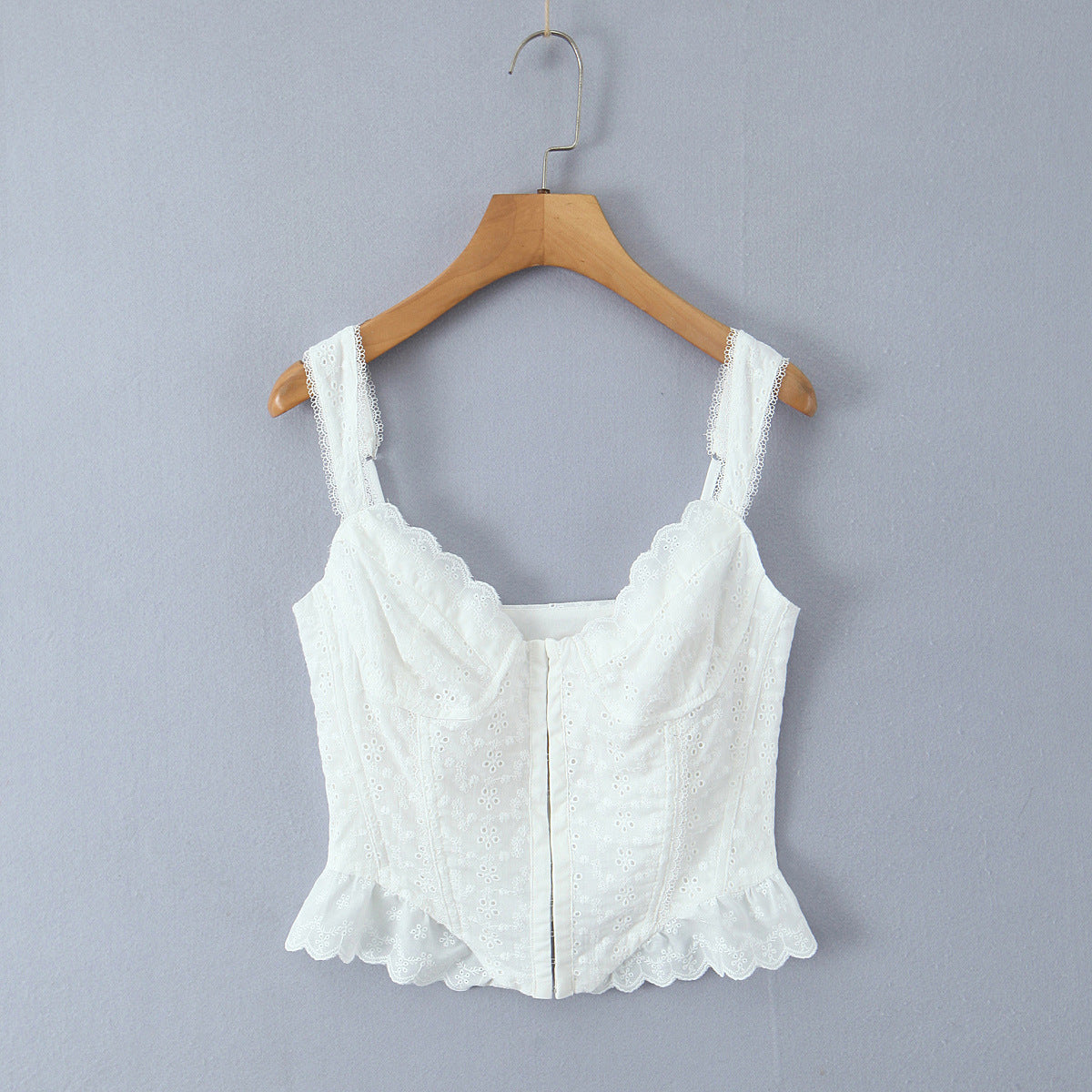 White Sweet Flounce Sleeveless Top Skirt Set