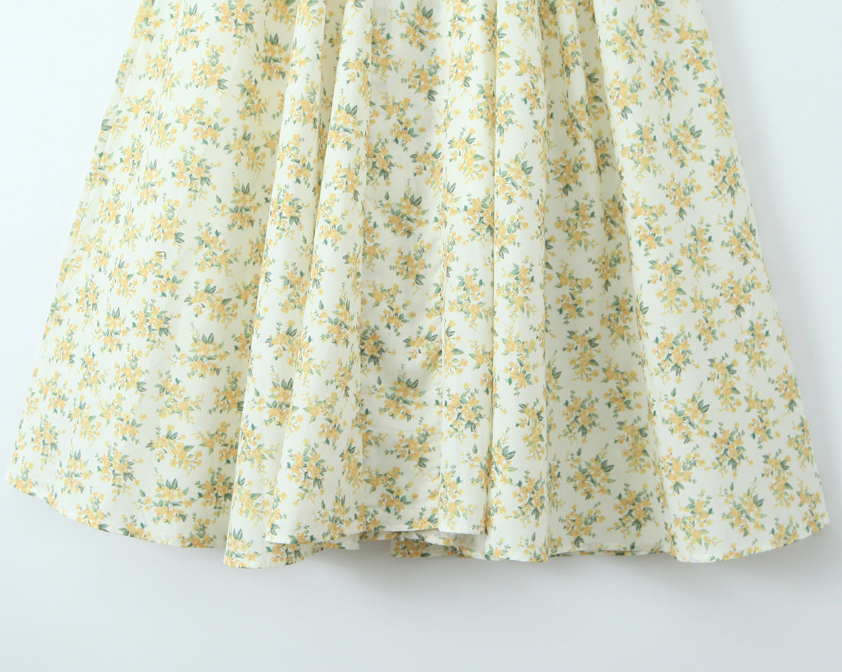 Vintage Floral Halter V-Neck Maxi Dress