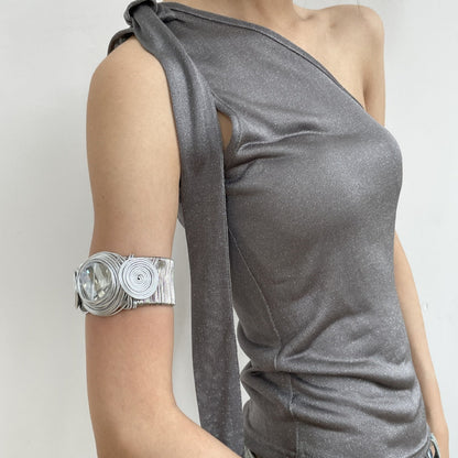 Vintage Wire Braided Open Cuff Bracelet