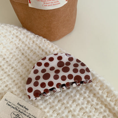 Simple Polka Dot Color Block Hair Claw