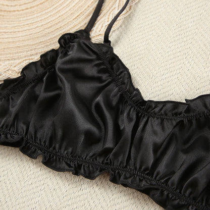 Flounce Solid Color Sexy Sleepwear Sets