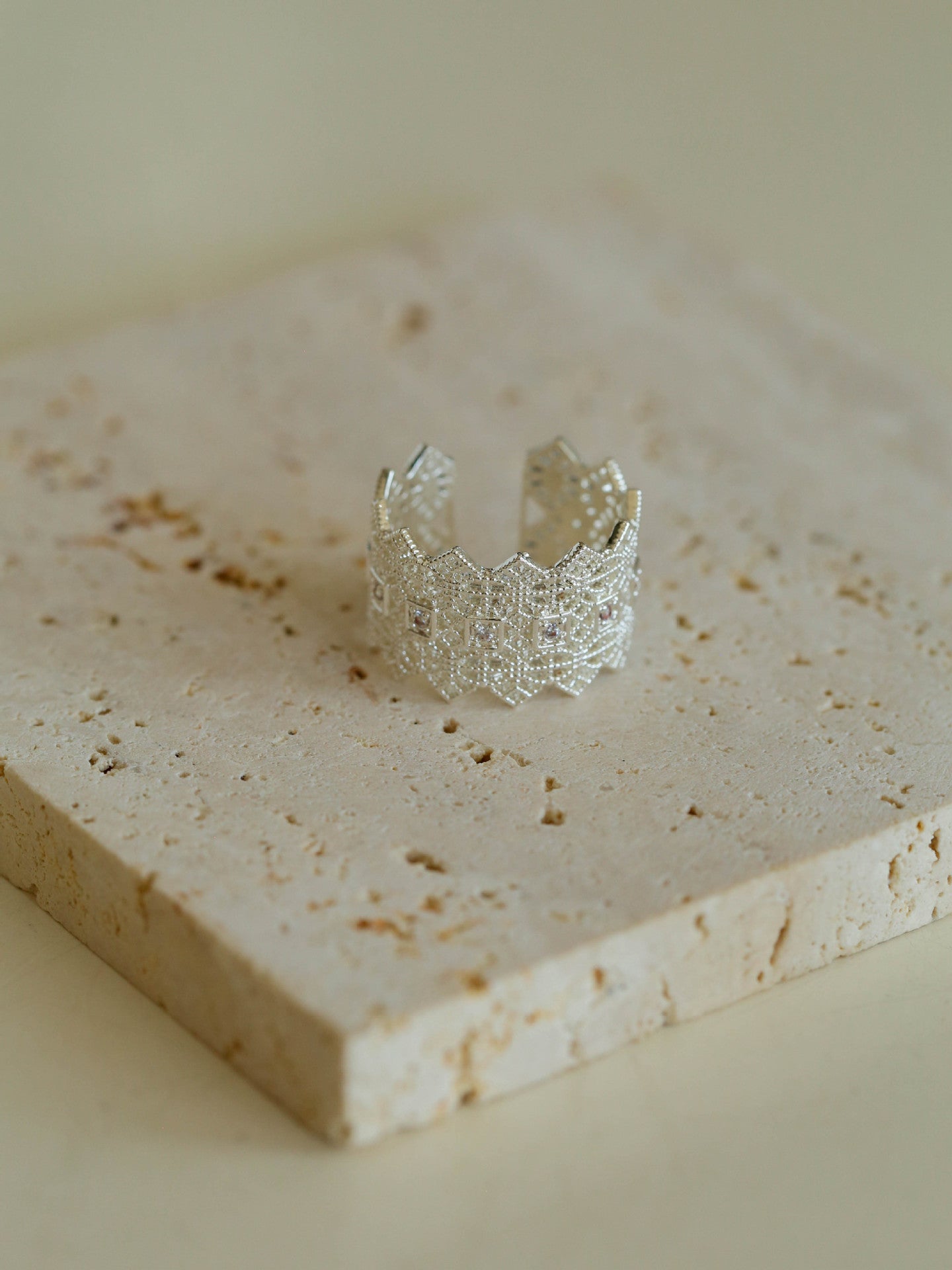 Vintage Lace Hollow Out Open Adjustable Ring