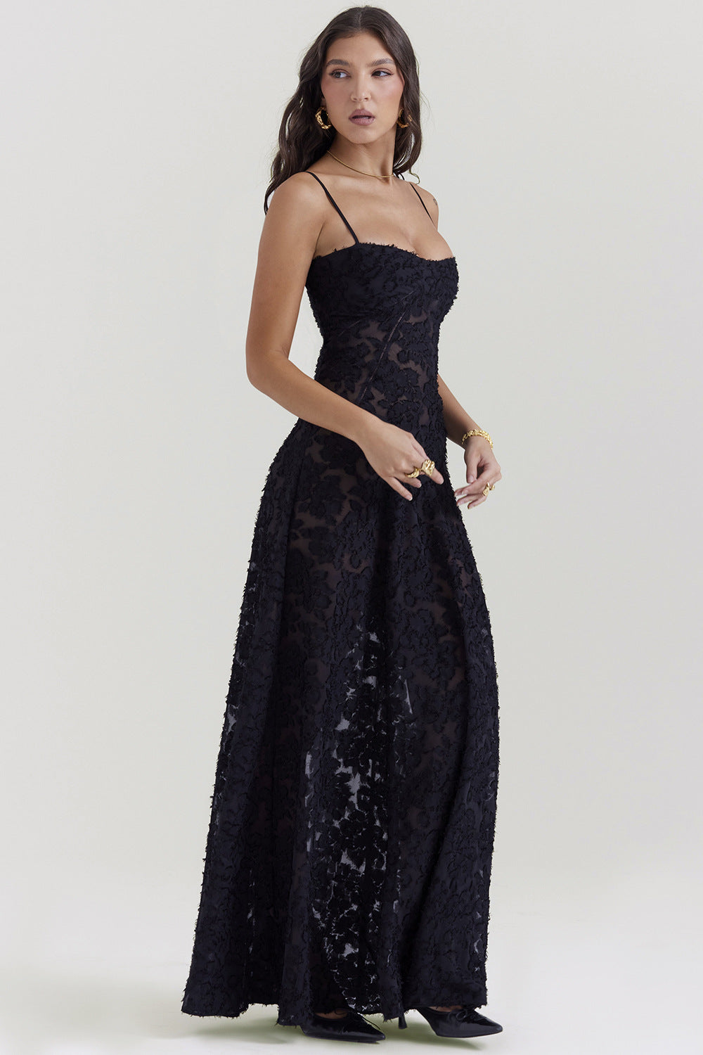 Backless String Tie Lace Sexy Long Dress