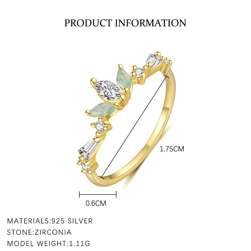 Colorful Zircon Sweet Flower Single Rings