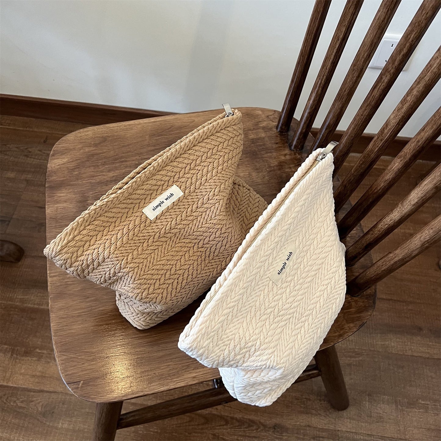 Solid Color Portable Makeup Bag