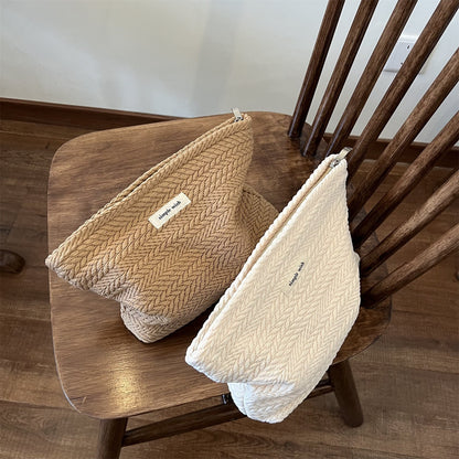 Solid Color Portable Makeup Bag