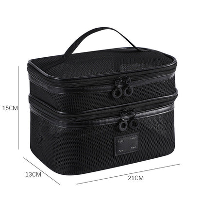 Solid Color Mesh Large Capacity Make Up Bags
