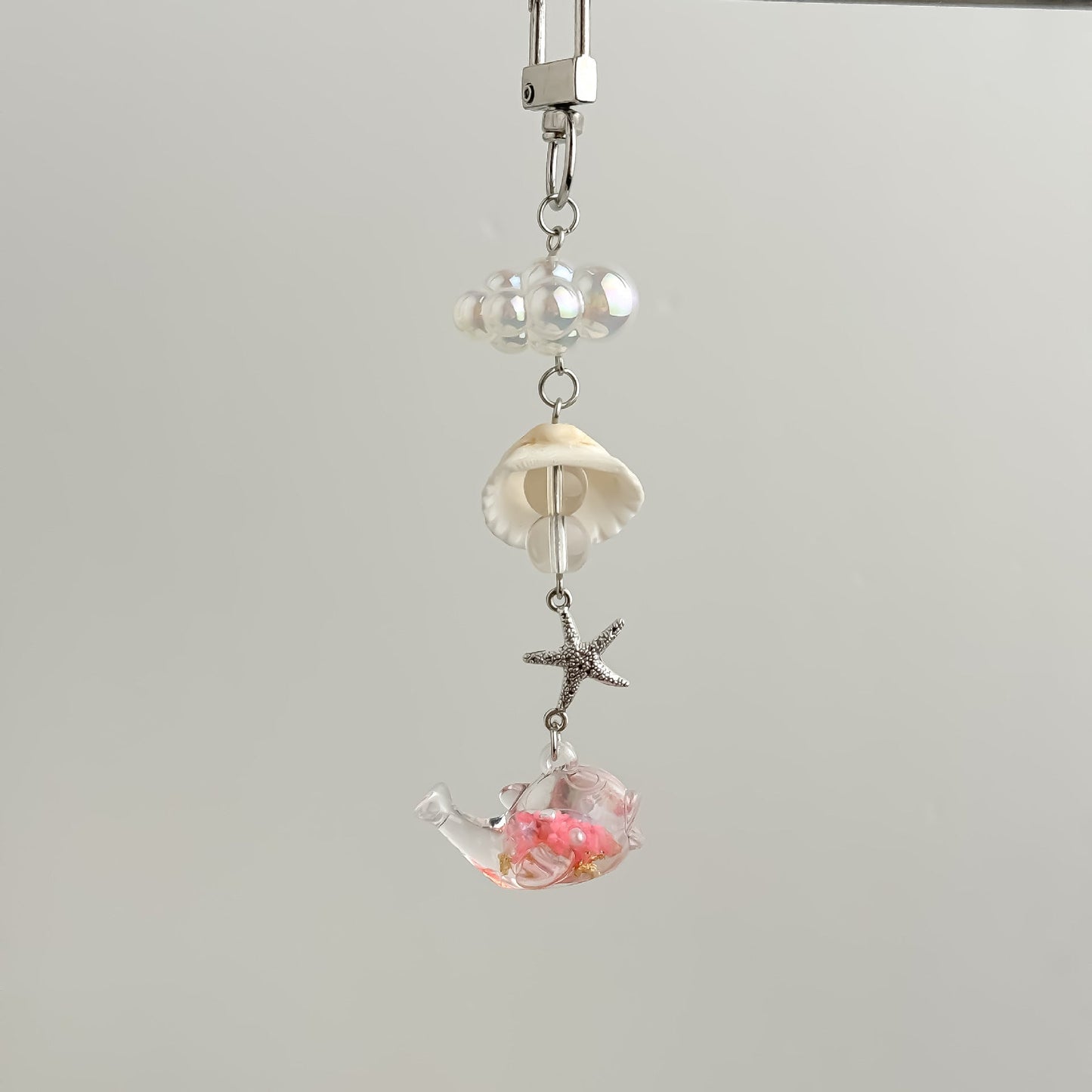Luminous Transparent Whale Keychain Bag Charm