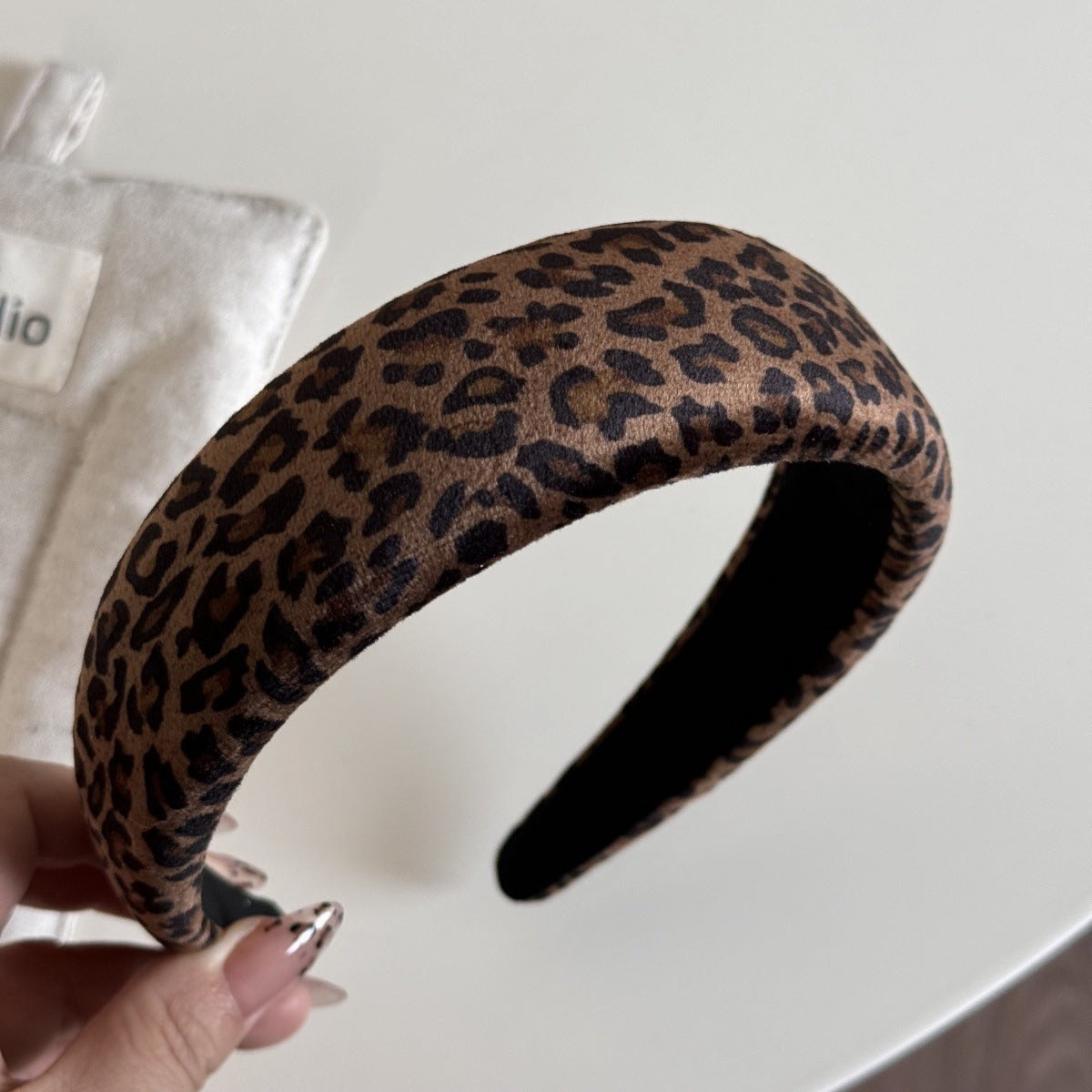 Oversized Double-Layer Leopard Print Hair Tie