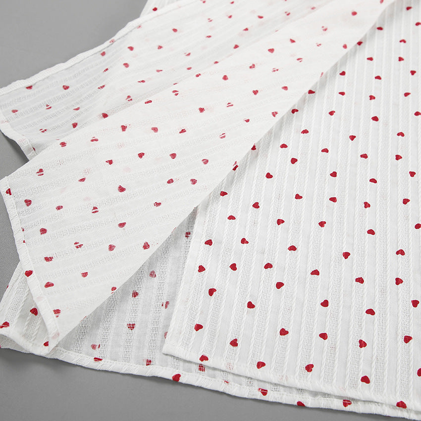 Bubble Sleeve Waist Tie Homewear Dress