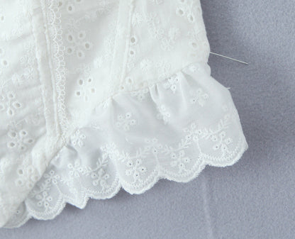 White Sweet Flounce Sleeveless Top Skirt Set