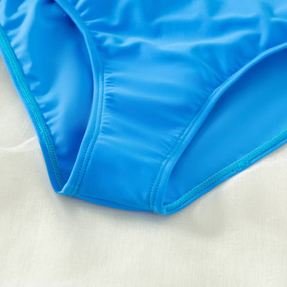 Solid Color Long Sleeves Slim Swimwear