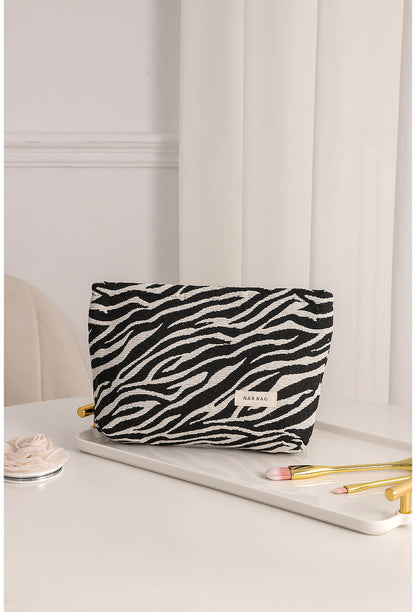 Leopard Zrbra Jacquard Simple Cosmetic Bag