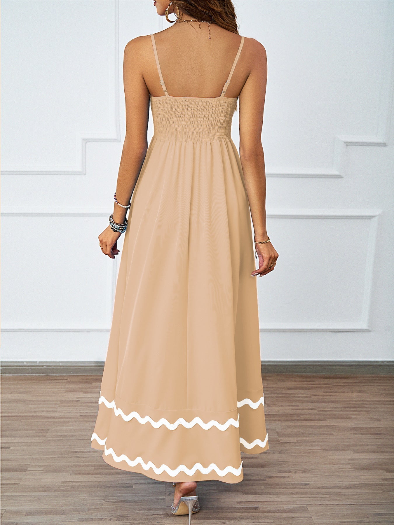Ruffle Sleeveless Spaghetti Maxi Dress