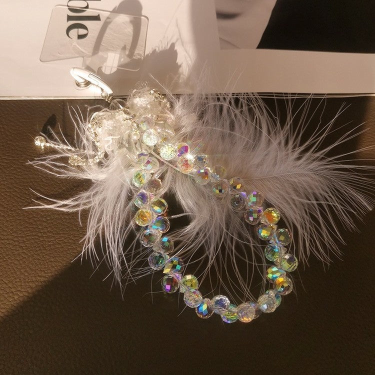 Cute Crystal Beaded Butterfly Keychain