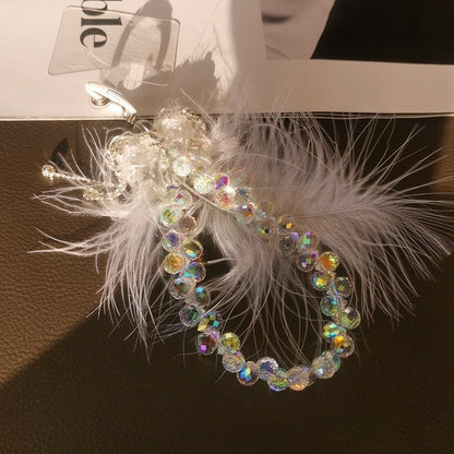 Cute Crystal Beaded Butterfly Keychain