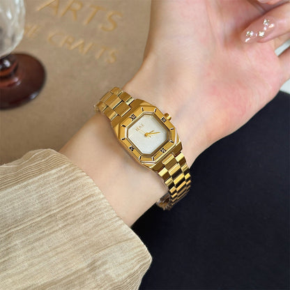 Vintage Gold Tone Octagonal Case Quartz Watch