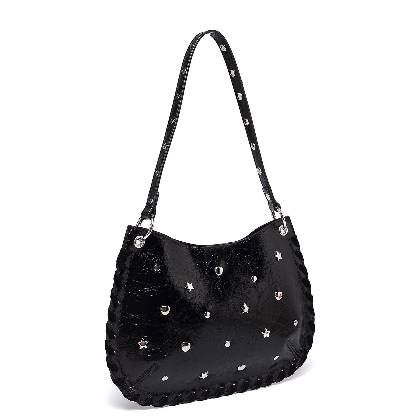 Punk Studded Handmade Chain Crosssbody Bag