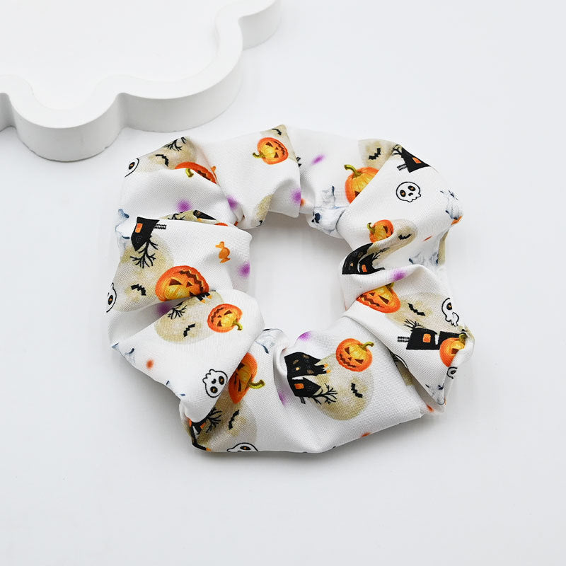 Halloween Cute Ghost Pumpkin Scrunchie