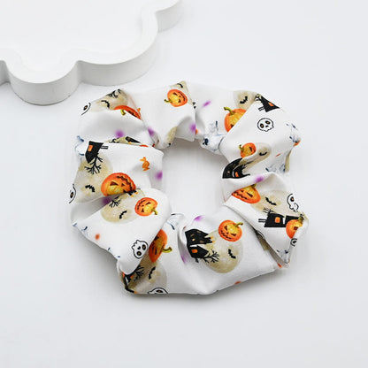 Halloween Cute Ghost Pumpkin Scrunchie