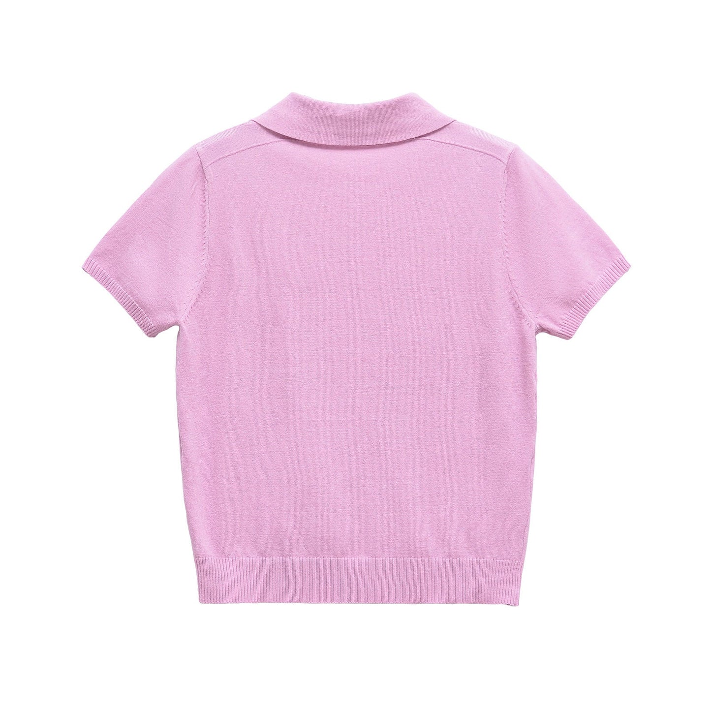 Casual Short Sleeve Plolo Collar Tops