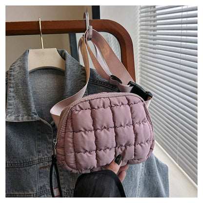 Candy Color Plaid Waist Bag Casual Chest Bag