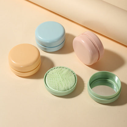 Folding Mini Pocket Cute Comb with Mirror